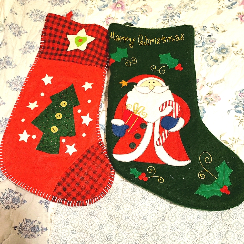 Felt Christmas Stockings, ×2